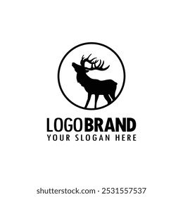deer logo silhouette illustration. vector