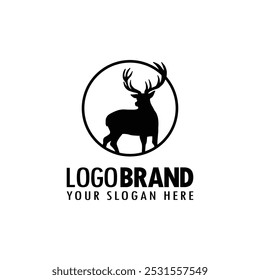 deer logo silhouette illustration. vector
