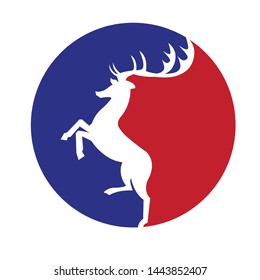deer logo silhouette on the circle logo concept