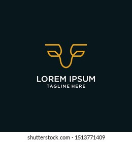  
Deer Logo Simple Vector Design Template .