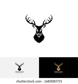 Plantilla vectorial de material del logotipo de ciervo