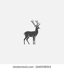 Deer logo style icon design template vector illustration