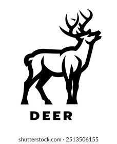 Deer logo, symbol. Vector illustration.
