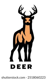 Deer logo, symbol. Vector illustration.