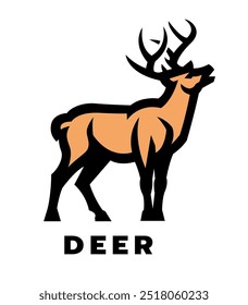 Deer logo, symbol. Vector illustration.