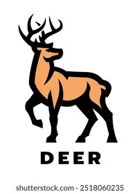 Deer logo, symbol. Vector illustration.