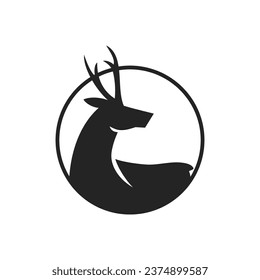 Deer logo template Isolated. Brand Identity. Icon Abstract Vector graphic