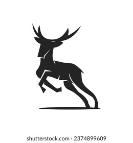 Logo-Vorlage für Hirsche einzeln. Markenidentität. Abstrakte Vektorgrafik von Icon