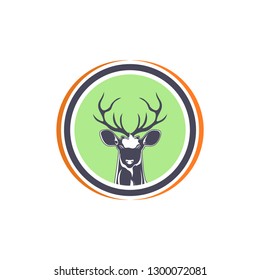 Deer logo template on white background