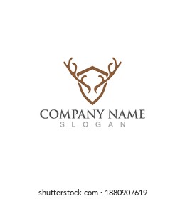Deer Logo Template vector icon illustration design