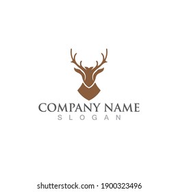 Deer Logo Template vector icon illustration design