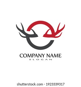 Deer Logo Template vector icon illustration design