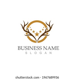 Deer Logo Template vector icon illustration design