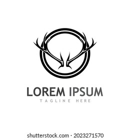 Diseño de ilustraciones de iconos vectoriales de plantillas de logotipo de Deer