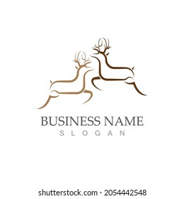 Deer Logo Template vector icon illustration design