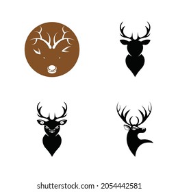 Diseño de ilustraciones de iconos vectoriales de plantillas de logotipo de Deer