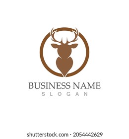 Diseño de ilustraciones de iconos vectoriales de plantillas de logotipo de Deer