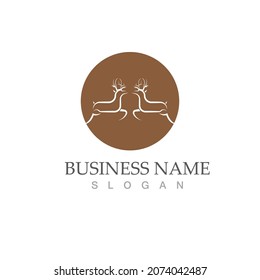 Deer Logo Template vector icon illustration design