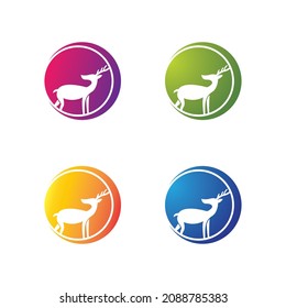 Diseño de icono vectorial de la plantilla del logotipo del Deer