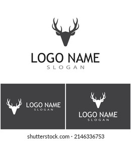Diseño de ilustraciones de iconos vectoriales de plantillas de logotipo de Deer