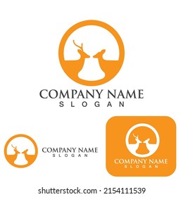 Deer Logo Template vector icon illustration design