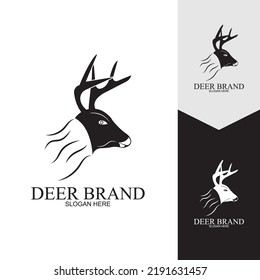 Diseño de ilustraciones de iconos vectoriales de plantillas de logotipo de Deer