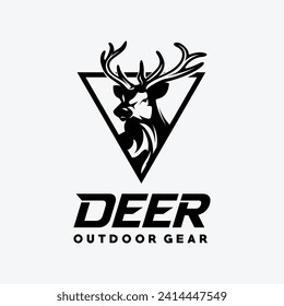 Vector de plantilla de logotipo de ciervo. Deer Outdoor gear Logotipo Vector de iluminación 