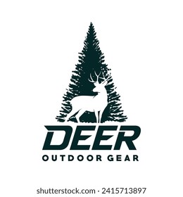 Deer Logo Template Vector. Deer Outdoor gear Logo Illustration Vector 