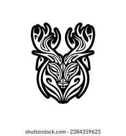Vector deer logo using black and white colors, plain and simple.