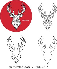 Hirsch, Logo, Vektorgrafik, Tier, minimal, linear
