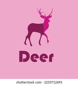 Deer logo vector art forest 