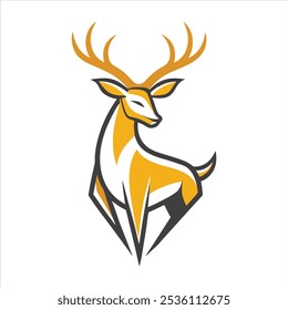 deer logo vector art illustration