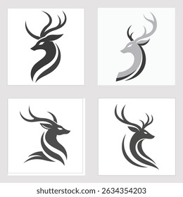 A deer logo vector art illustration