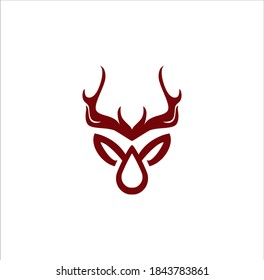 Deer logo - vector illustration, abstract design on white background.