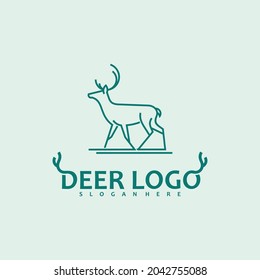 Deer logo vector illustration design. outline deer icon template