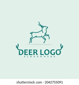 Deer logo vector illustration design. outline deer icon template