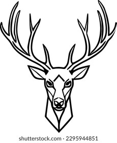 Ilustración vectorial del logotipo del venado aislada en fondo blanco