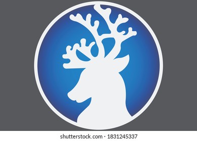 deer logo vector illustration with white shadow
