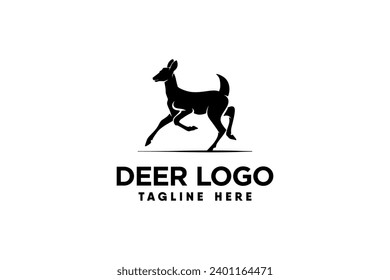 Deer logo vector with modern and clean silhouette style
