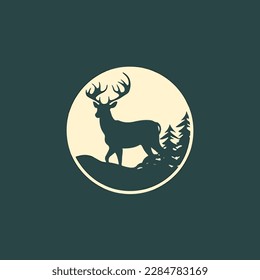 deer logo vector, modern minimalistic logo