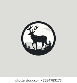 deer logo vector, modern minimalistic logo