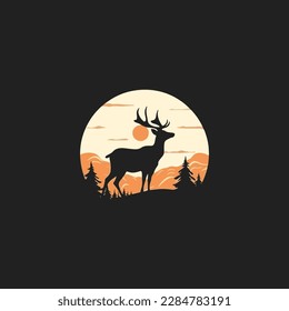 deer logo vector, modern minimalistic logo