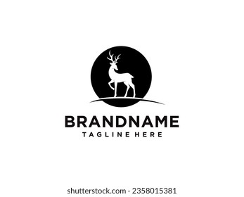 deer logo vector, modern minimalistic logo, deer vector illustration.