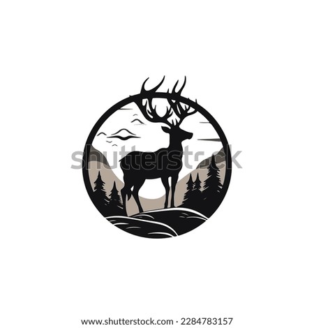 deer logo vector, modern minimalistic logo