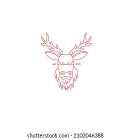 deer logo vintage with monoline style
