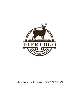 deer logo in white background