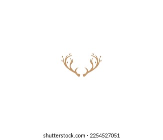 Deer logo. Wild animal. Deerhorn logo. Deer antler illustration logo vector