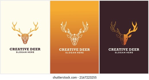 Deer Logo,Deer Design Illustration Icon,Logo Vector Template Hunting Logo Collection,Deer protection