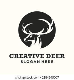 Deer logodeer design illustration iconlogo vector template hunting logo collectiondeer protection