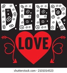 deer love t shirt design, vector file.